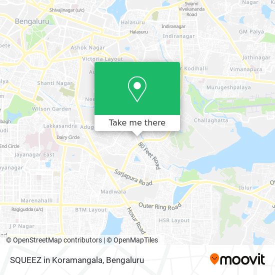 SQUEEZ in Koramangala map