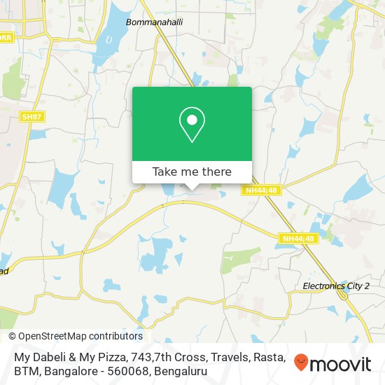 My Dabeli & My Pizza, 743,7th Cross, Travels, Rasta, BTM, Bangalore - 560068 map