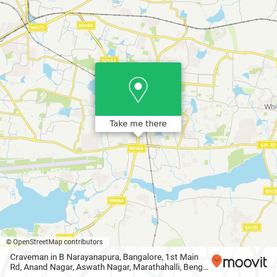 Craveman in B Narayanapura, Bangalore, 1st Main Rd, Anand Nagar, Aswath Nagar, Marathahalli, Bengal map