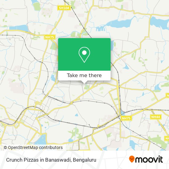 Crunch Pizzas in Banaswadi map