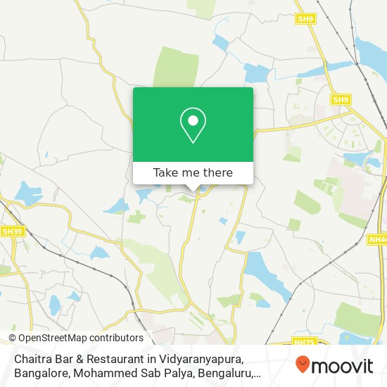 Chaitra Bar & Restaurant in Vidyaranyapura, Bangalore, Mohammed Sab Palya, Bengaluru, Karnataka 560 map