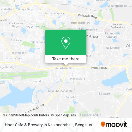 Hoot Cafe & Brewery in Kaikondrahalli map