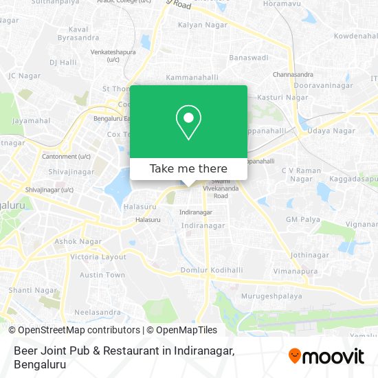 Beer Joint Pub & Restaurant in Indiranagar map