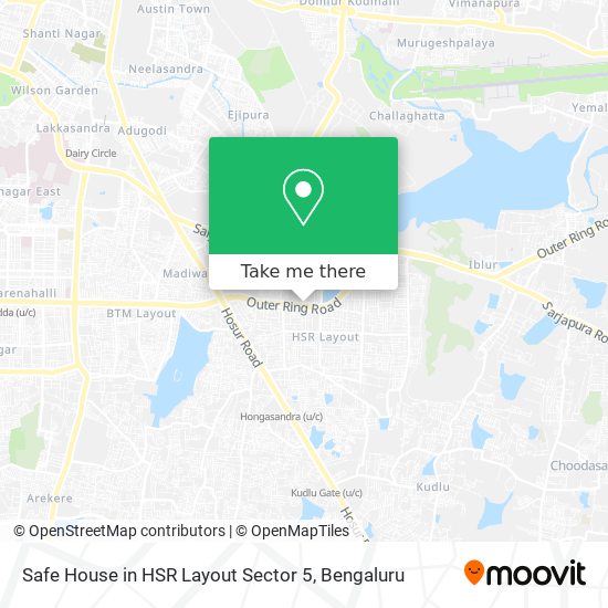 Safe House in HSR Layout Sector 5 map