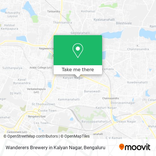 Wanderers Brewery in Kalyan Nagar map
