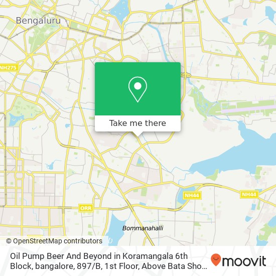 Oil Pump Beer And Beyond in Koramangala 6th Block, bangalore, 897 / B, 1st Floor, Above Bata Shoe Sho map
