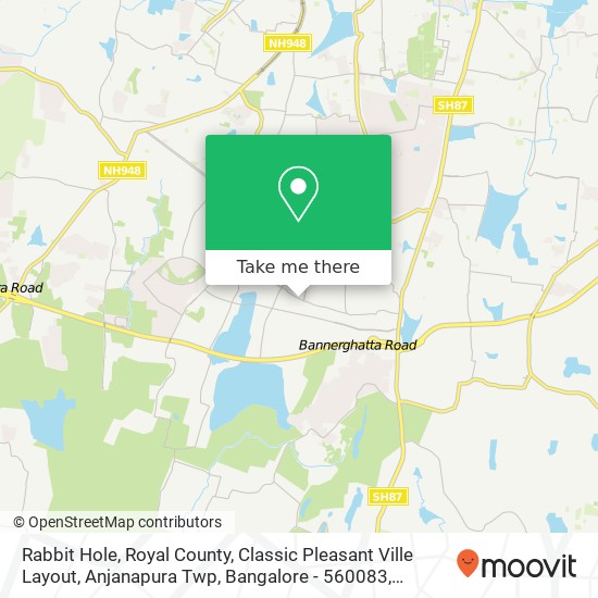 Rabbit Hole, Royal County, Classic Pleasant Ville Layout, Anjanapura Twp, Bangalore - 560083 map