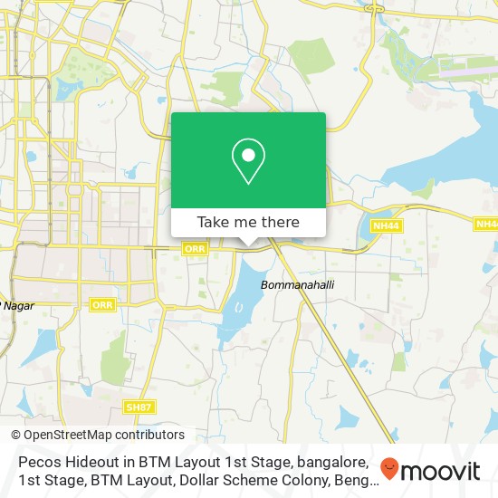 Pecos Hideout in BTM Layout 1st Stage, bangalore, 1st Stage, BTM Layout, Dollar Scheme Colony, Beng map