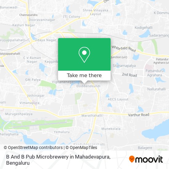 B And B Pub Microbrewery in Mahadevapura map