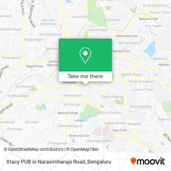 Xtacy PUB in Narasimharaja Road map