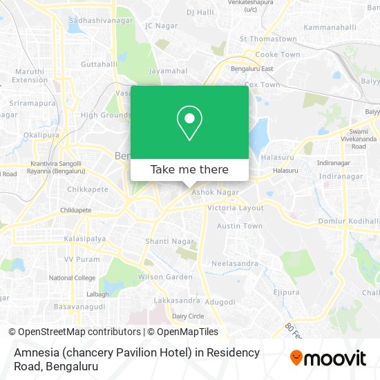 Amnesia (chancery Pavilion Hotel) in Residency Road map