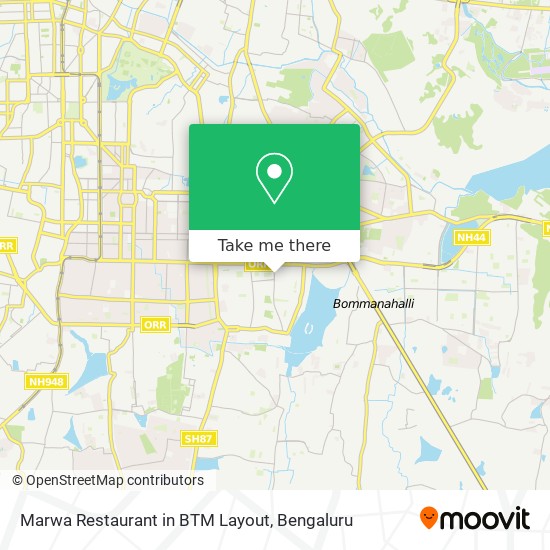 Marwa Restaurant in BTM Layout map