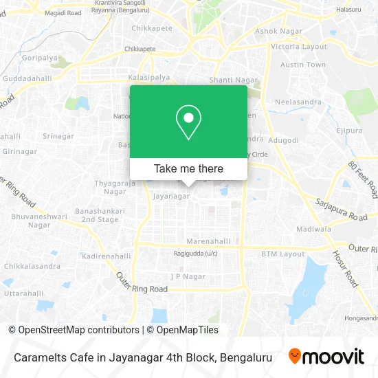 Caramelts Cafe in Jayanagar 4th Block map