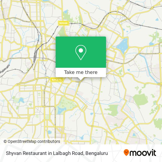 Shyvan Restaurant in Lalbagh Road map