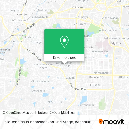 McDonalds in Banashankari 2nd Stage map