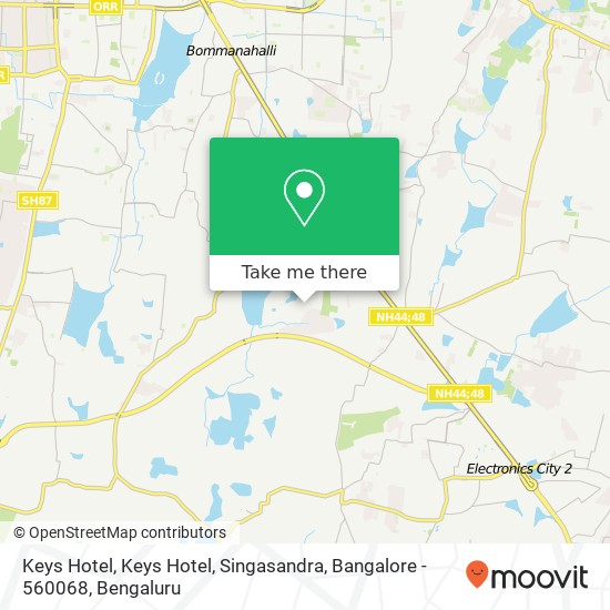 Keys Hotel, Keys Hotel, Singasandra, Bangalore - 560068 map