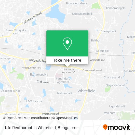 Kfc Restaurant in Whitefield map