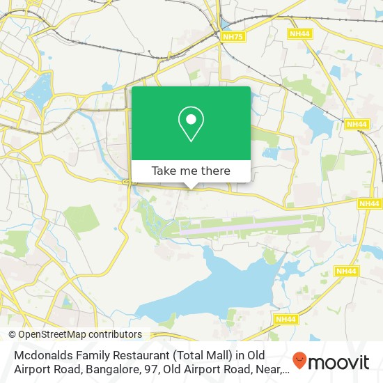 Mcdonalds Family Restaurant (Total Mall) in Old Airport Road, Bangalore, 97, Old Airport Road, Near map