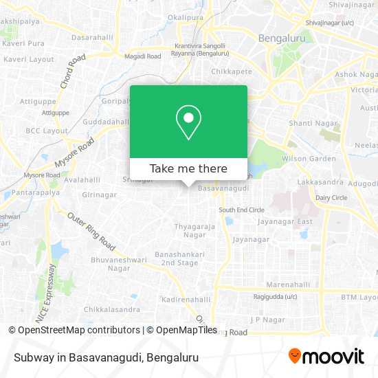 Subway in Basavanagudi map