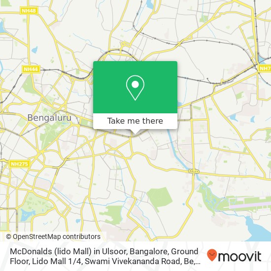 McDonalds (lido Mall) in Ulsoor, Bangalore, Ground Floor, Lido Mall 1 / 4, Swami Vivekananda Road, Be map