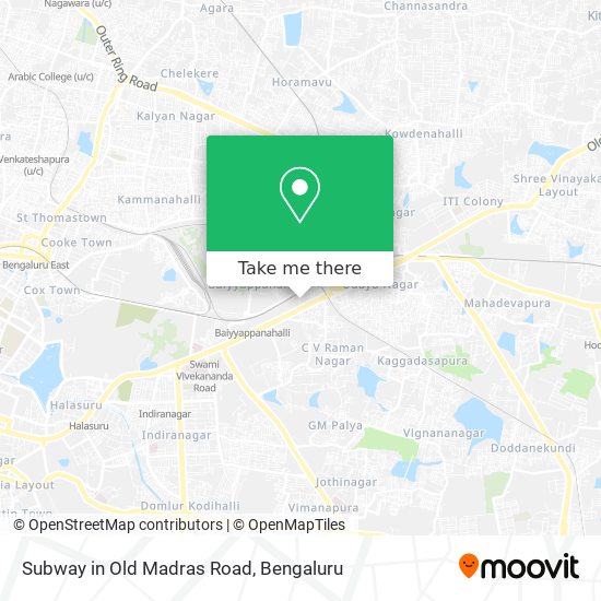 Subway in Old Madras Road map