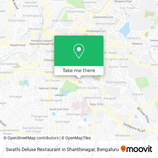 Swathi Deluxe Restaurant in Shanthinagar map