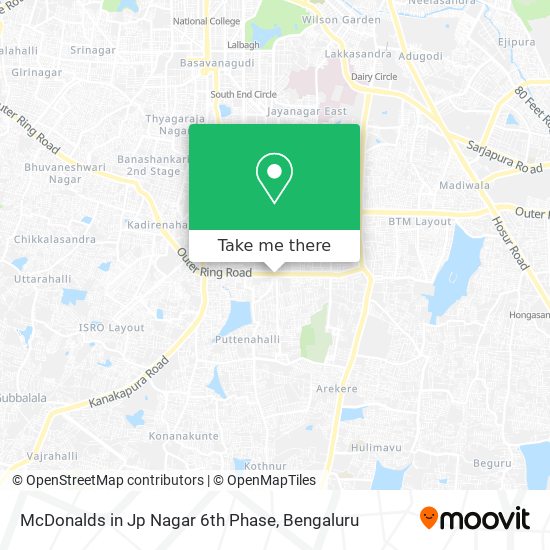 McDonalds in Jp Nagar 6th Phase map