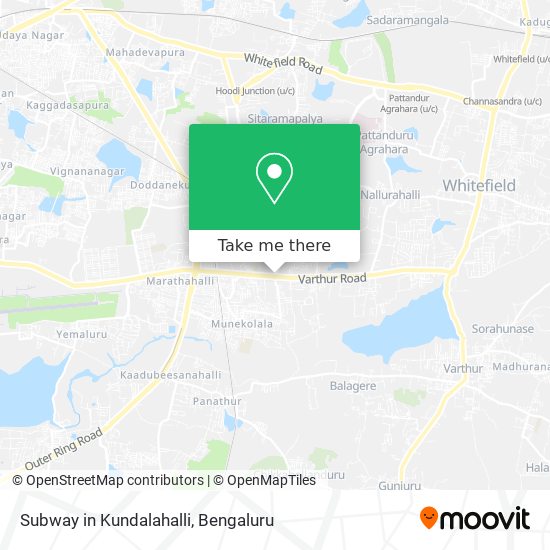 Subway in Kundalahalli map