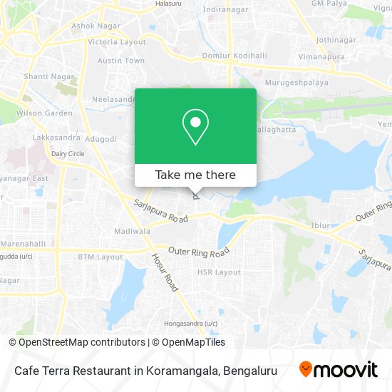 Cafe Terra Restaurant in Koramangala map