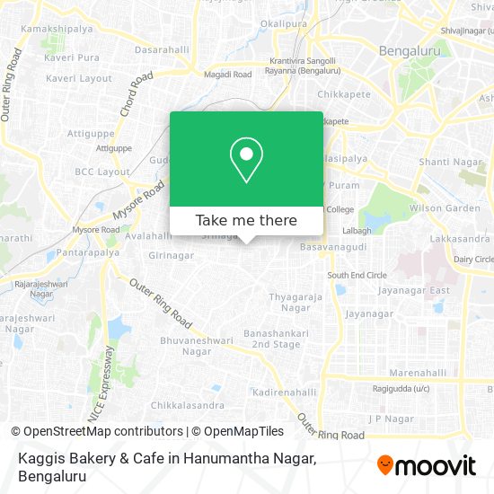 Kaggis Bakery & Cafe in Hanumantha Nagar map