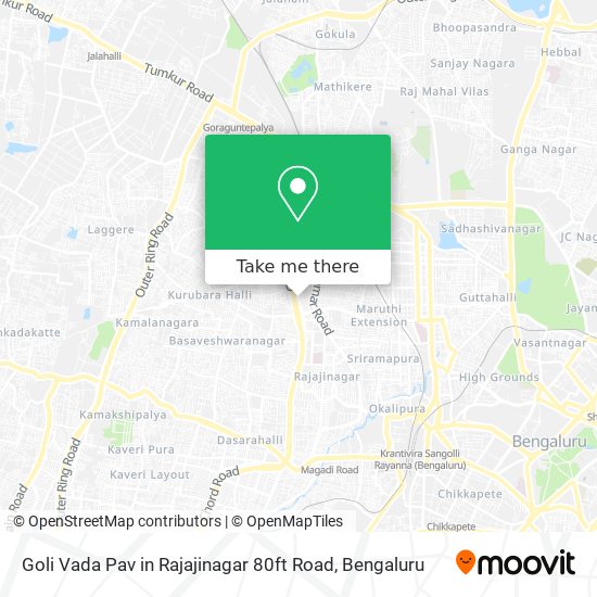Goli Vada Pav in Rajajinagar 80ft Road map