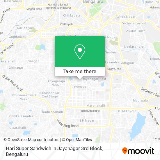 Hari Super Sandwich in Jayanagar 3rd Block map