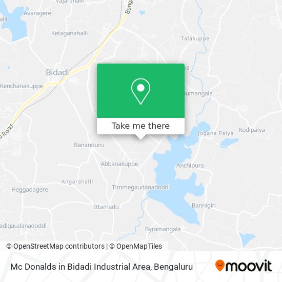 Mc Donalds in Bidadi Industrial Area map