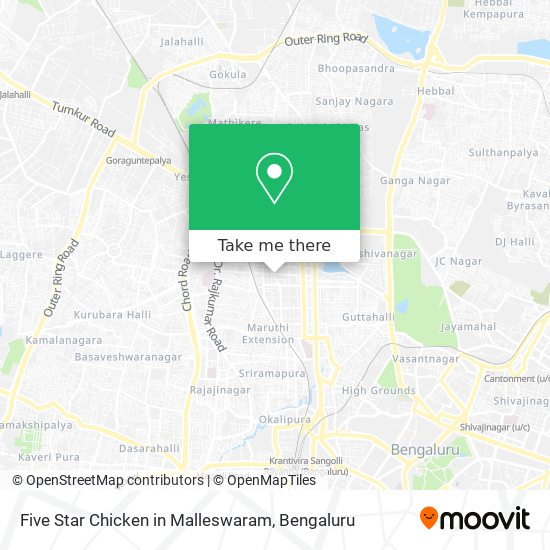 Five Star Chicken in Malleswaram map