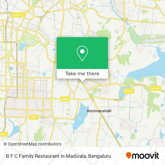 B F C Family Restaurant in Madivala map