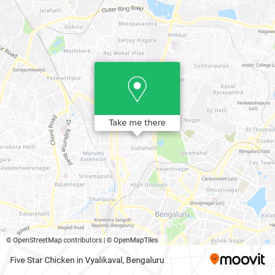 Five Star Chicken in Vyalikaval map