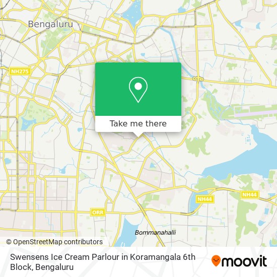 Swensens Ice Cream Parlour in Koramangala 6th Block map