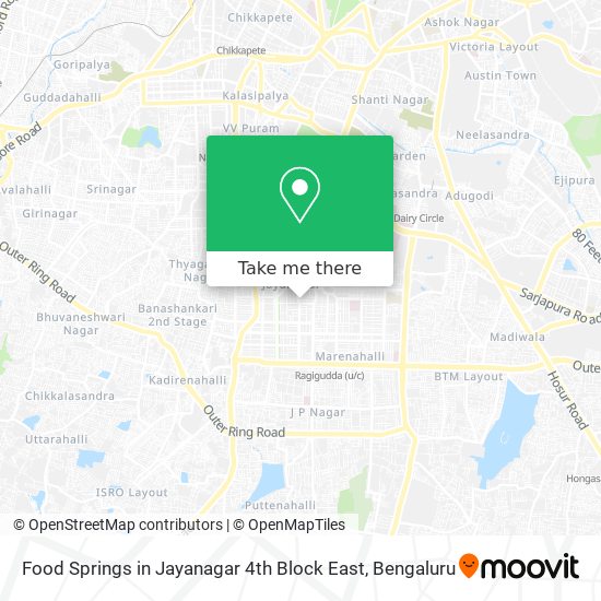 Food Springs in Jayanagar 4th Block East map