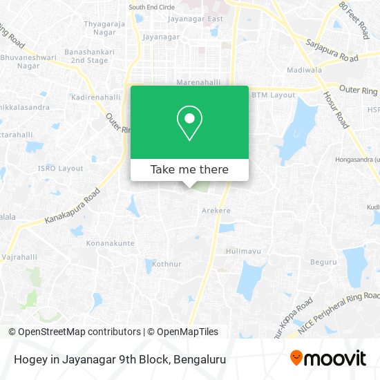 Hogey in Jayanagar 9th Block map