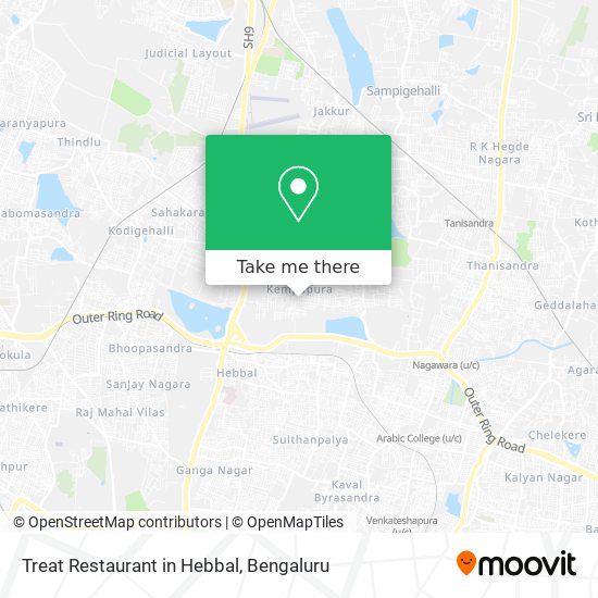 Treat Restaurant in Hebbal map