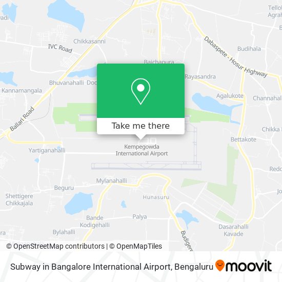 Subway in Bangalore International Airport map