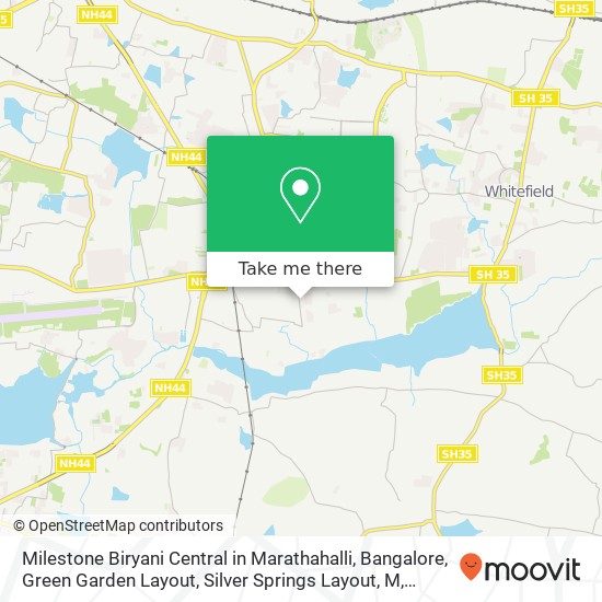 Milestone Biryani Central in Marathahalli, Bangalore, Green Garden Layout, Silver Springs Layout, M map