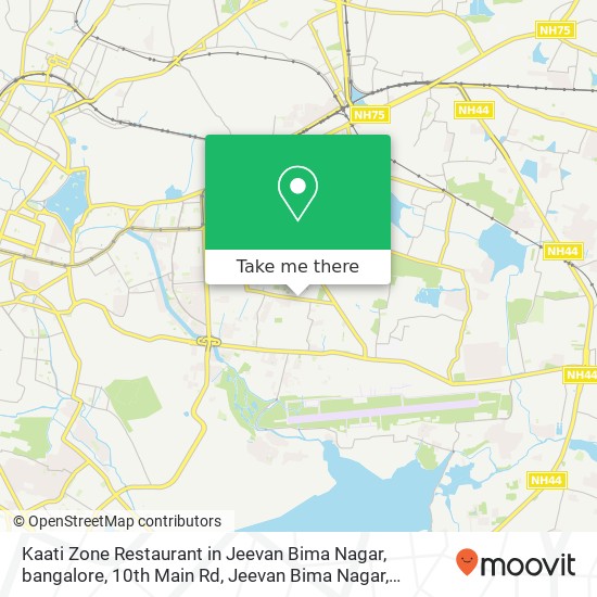 Kaati Zone Restaurant in Jeevan Bima Nagar, bangalore, 10th Main Rd, Jeevan Bima Nagar, Bengaluru, map