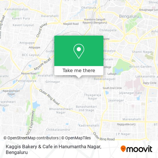 Kaggis Bakery & Cafe in Hanumantha Nagar map