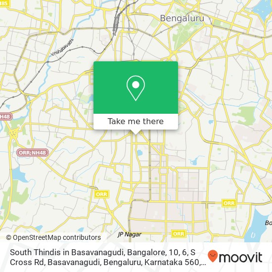 South Thindis in Basavanagudi, Bangalore, 10, 6, S Cross Rd, Basavanagudi, Bengaluru, Karnataka 560 map