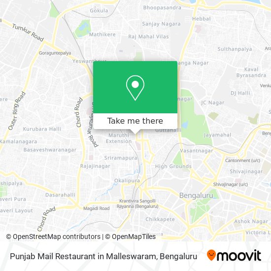 Punjab Mail Restaurant in Malleswaram map