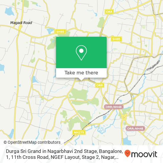 Durga Sri Grand in Nagarbhavi 2nd Stage, Bangalore, 1, 11th Cross Road, NGEF Layout, Stage 2, Nagar map