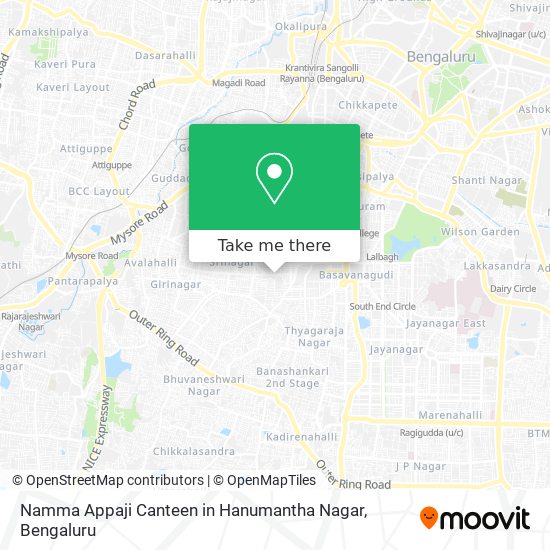 Namma Appaji Canteen in Hanumantha Nagar map
