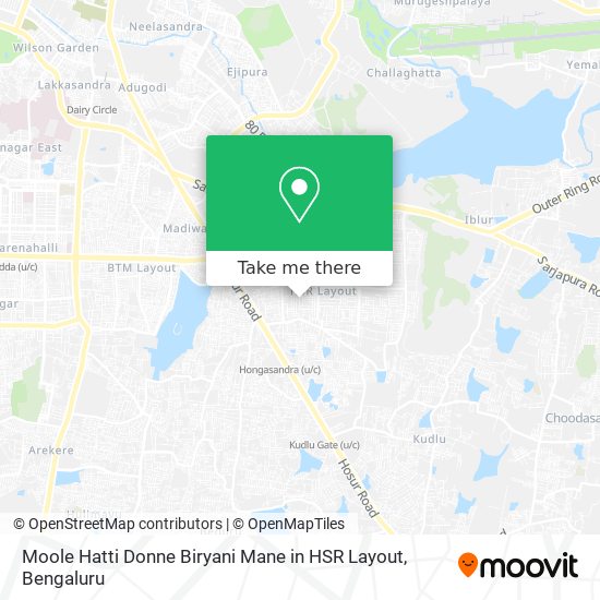 Moole Hatti Donne Biryani Mane in HSR Layout map