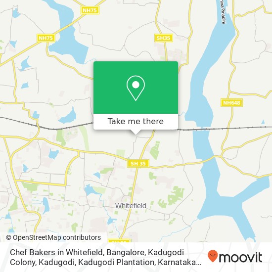 Chef Bakers in Whitefield, Bangalore, Kadugodi Colony, Kadugodi, Kadugodi Plantation, Karnataka 560 map